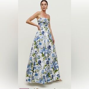 REFORMATION Kastoria Dress Blue & White Floral